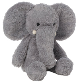 Plush elephant toy on a white background