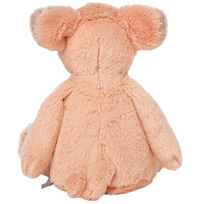plush pink pig stuffed animal on a white background back view