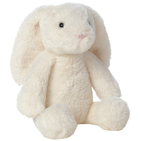 white plush bunny toy on a white background