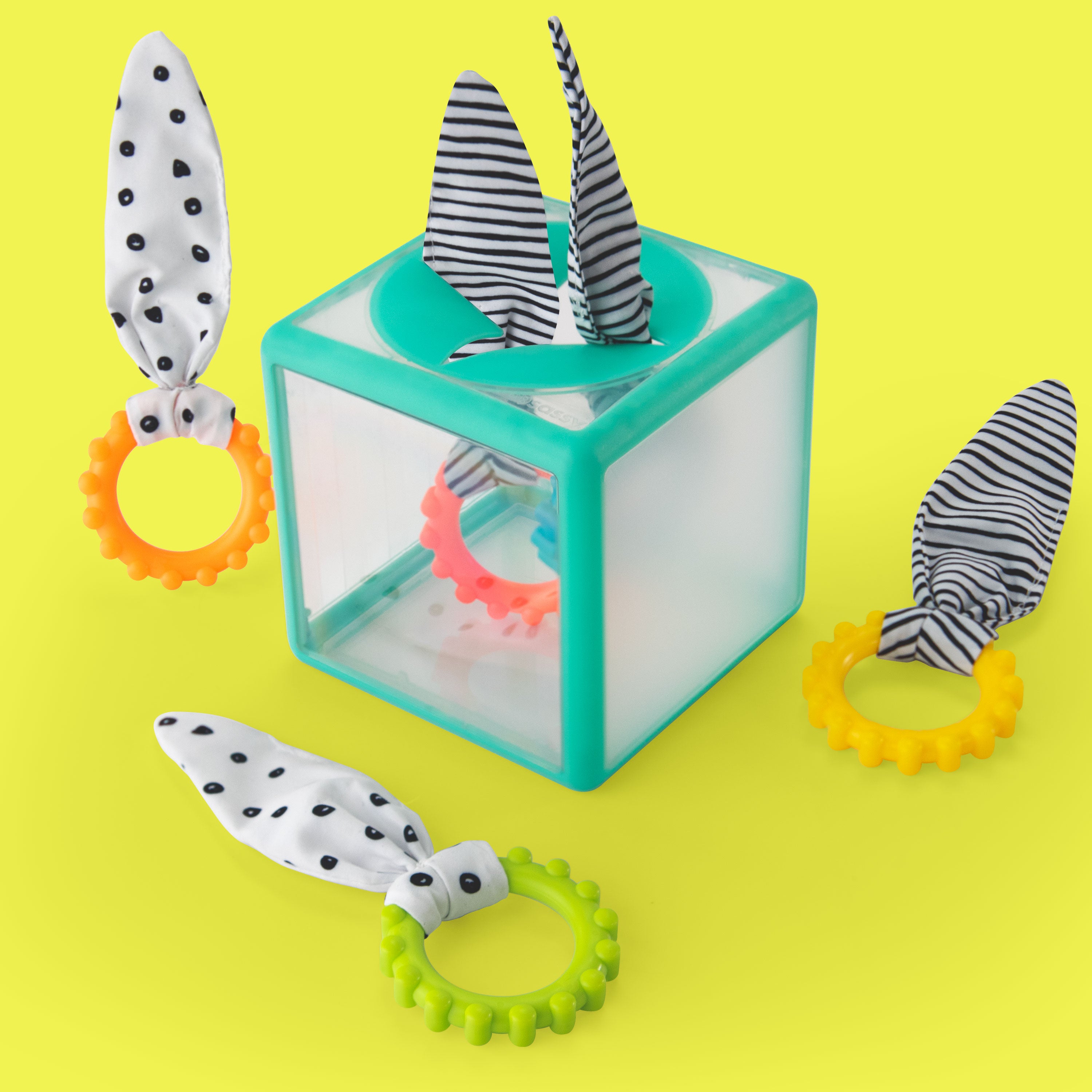 colorful tissue and ring toy