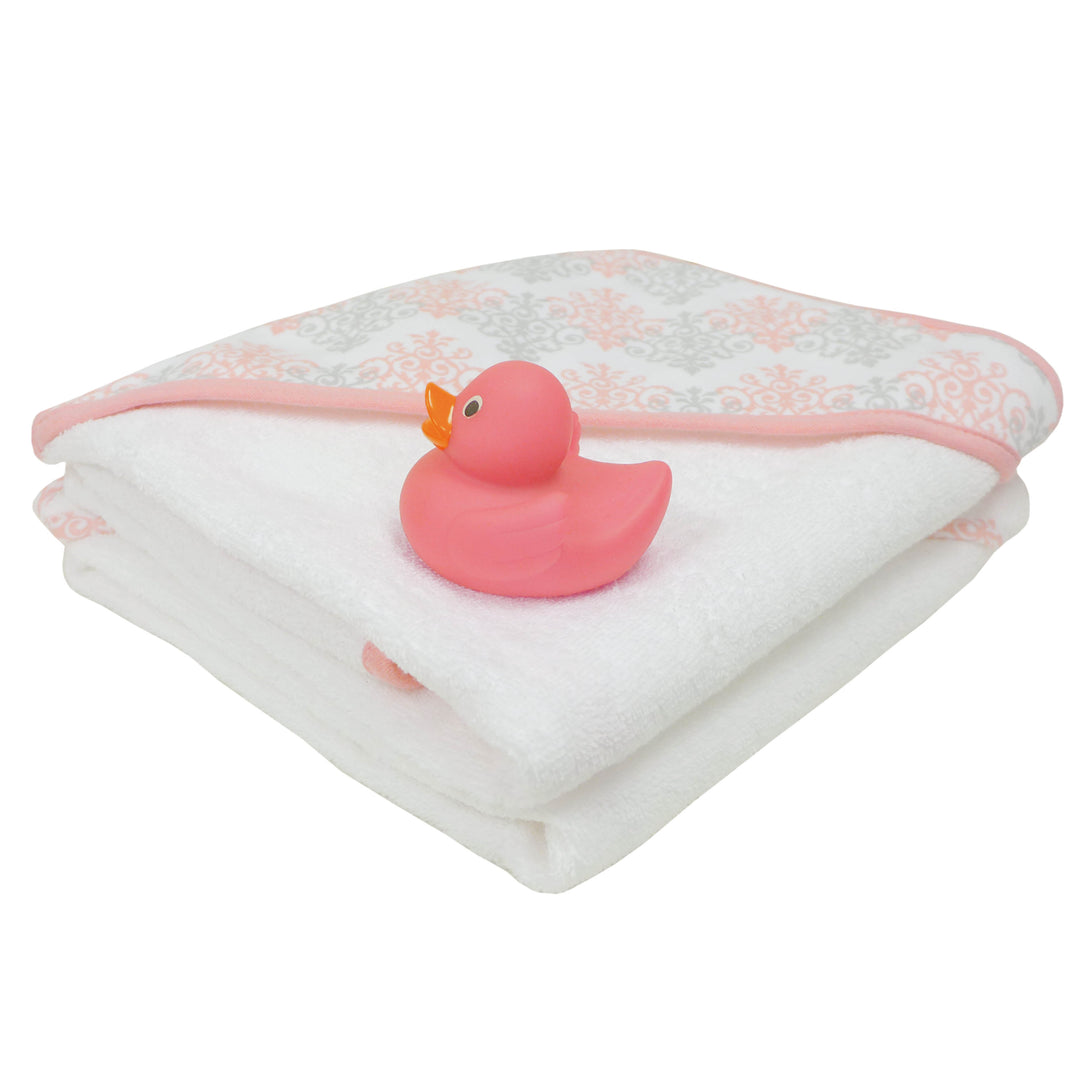Baby Treasures¬Æ Baby Hooded Towel Set - Pink Trim 2 pack