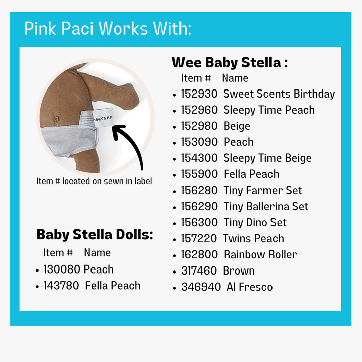 Doll Magnetic Pacifier Replacement Pink