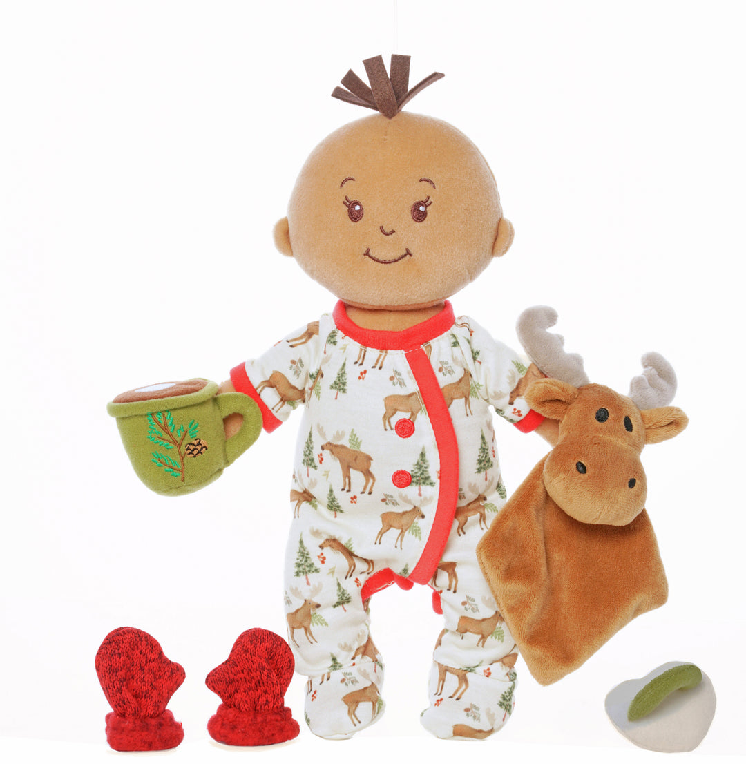 Wee baby stella woodland warmth doll set with hat off doll - manhattan toy