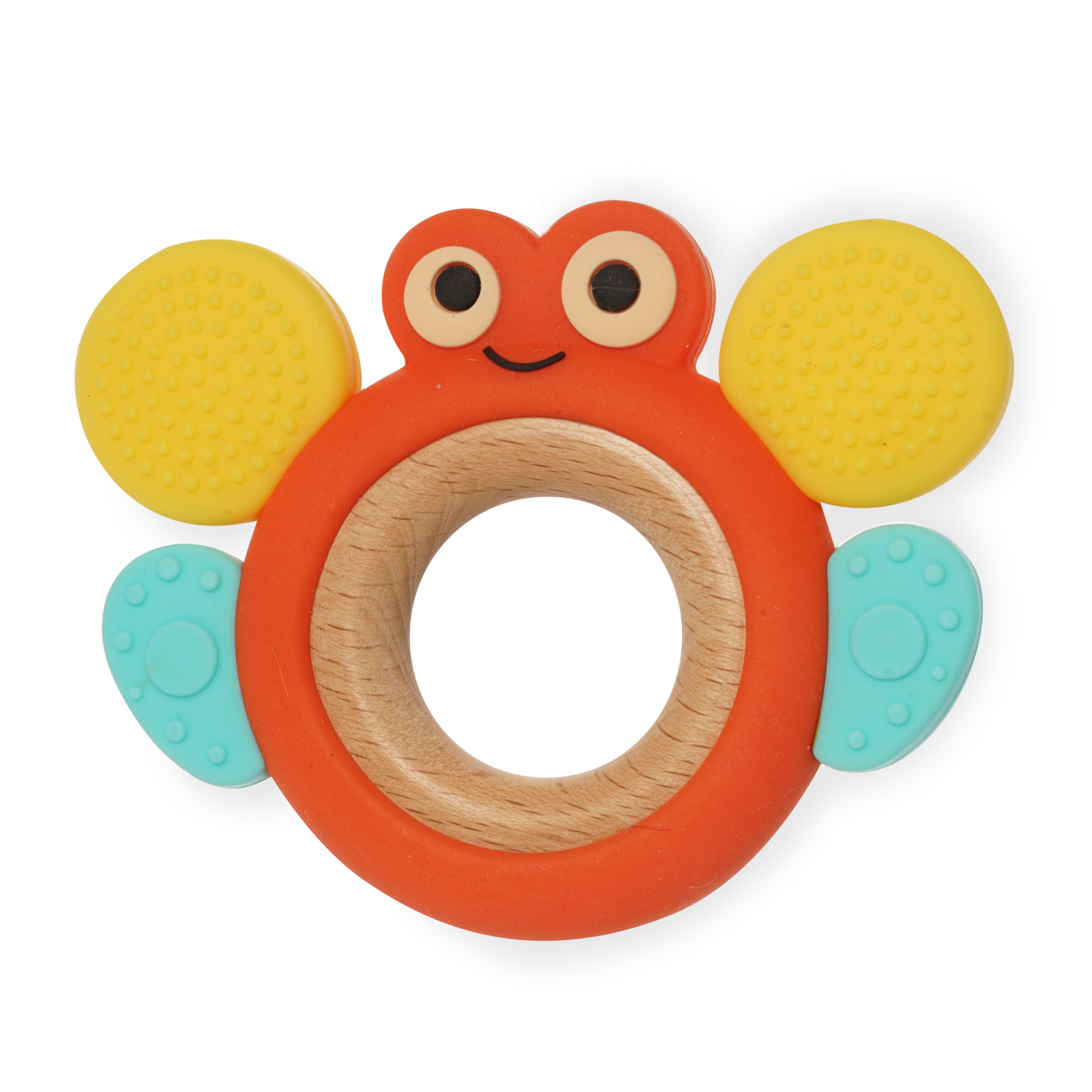 Manhattan Toy Anello Dentizione Whoozit - Gioco Sensoriale Per Neonati Con 3 Superfici Masticabili, Senza BPA