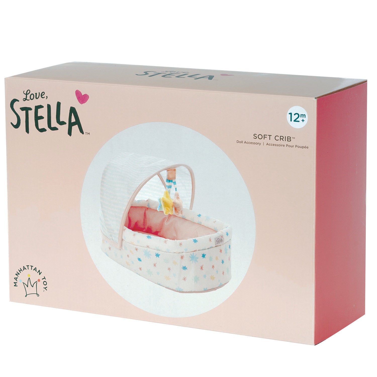 Love stella soft baby doll crib bassinet with hanging mobile for