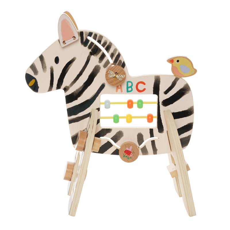 Safari Zebra Wood Activity Toy by Manhattan Toy