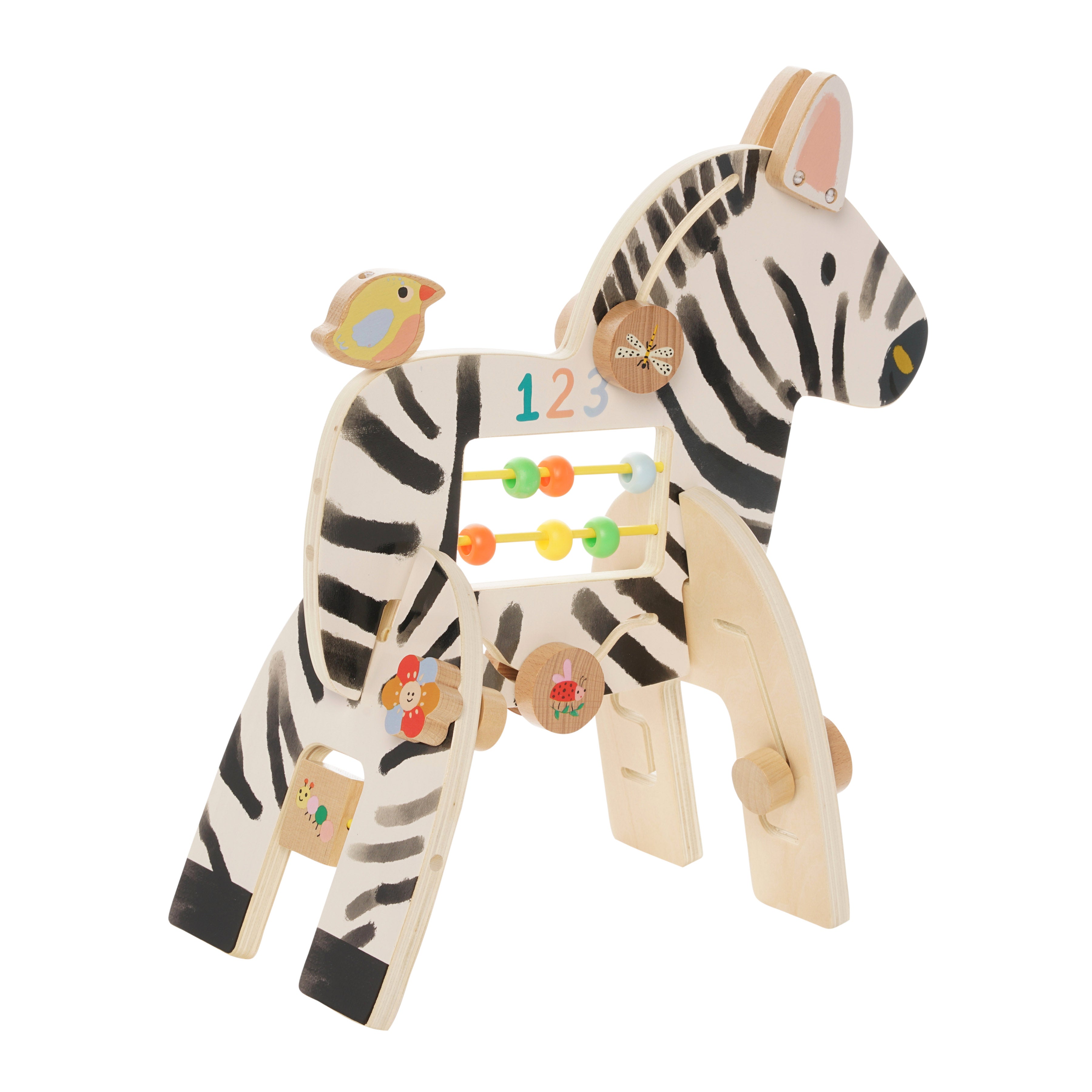 Safari Zebra Wood Activity Toy by Manhattan Toy
