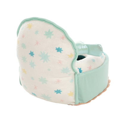 doll sized pretend potty with flushing sound angled to see back side of potty.