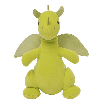 lime green dragon plush front facing view
