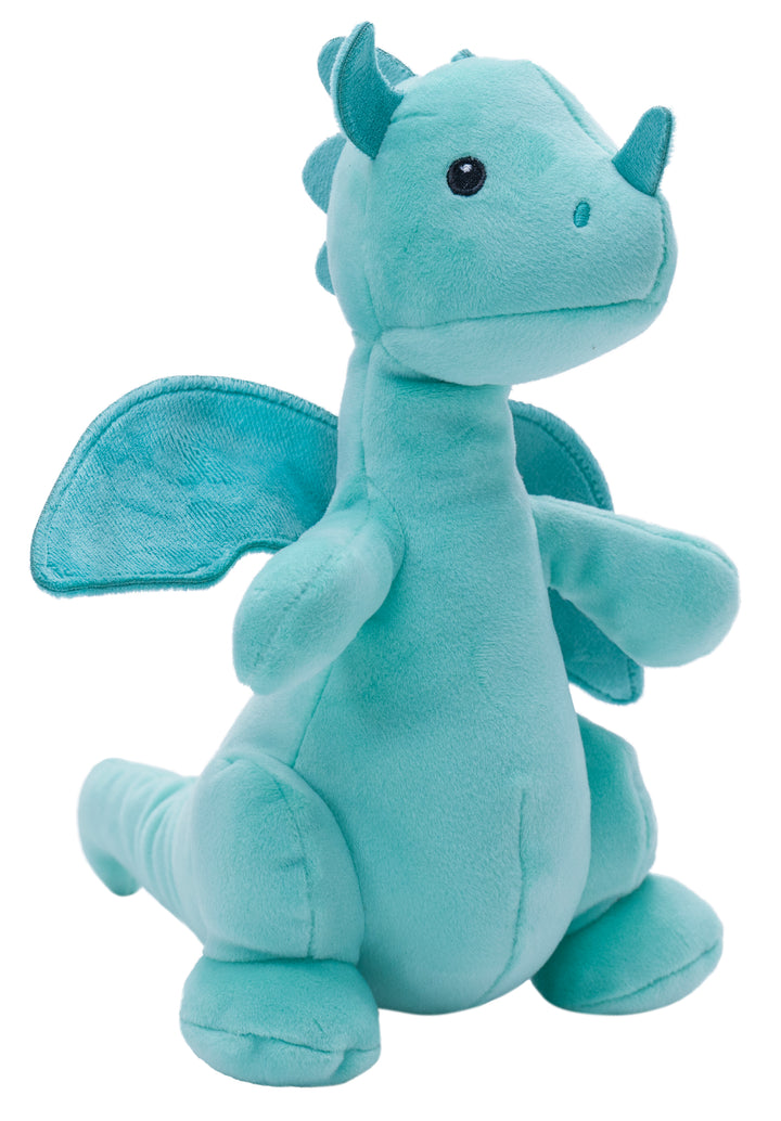 bright baby blue dragon plush quarter angle view