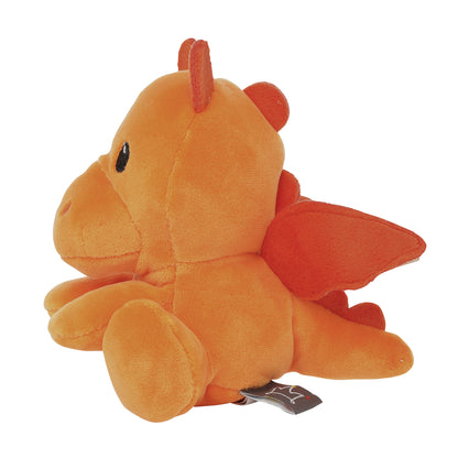 orange baby dragon plush turned sideways