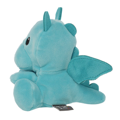 bright baby blue baby dragon plush rotated sideways