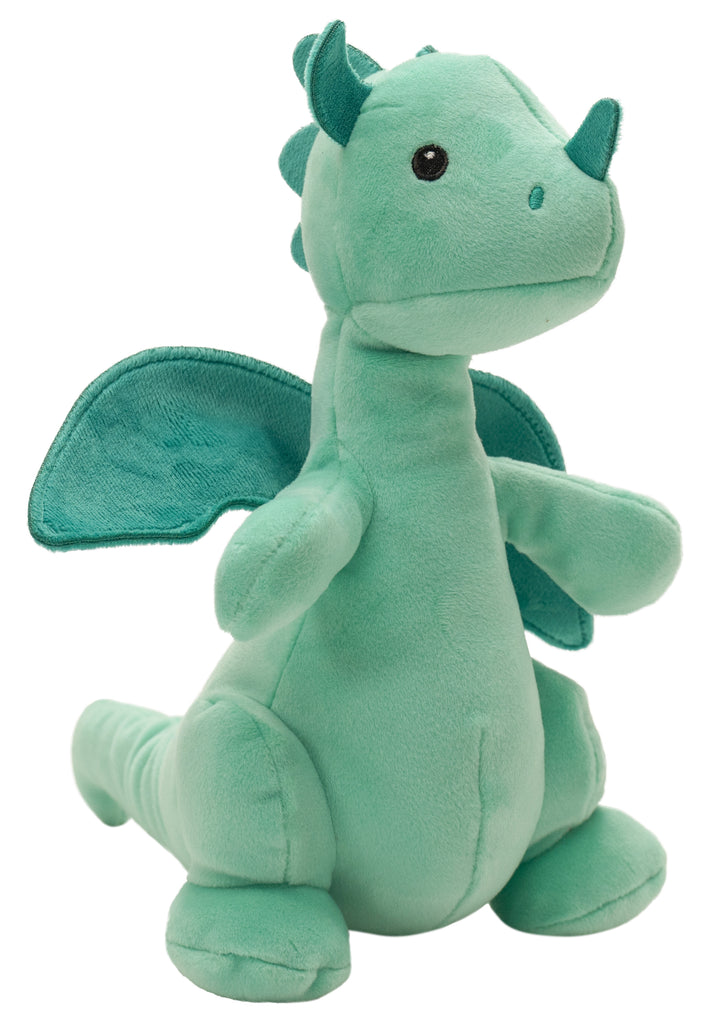 robin's egg blue dragon plush quarter angle view