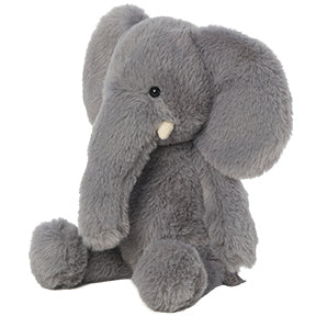 Plush elephant toy on a white background