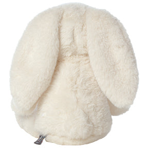White plush bunny toy on a white background