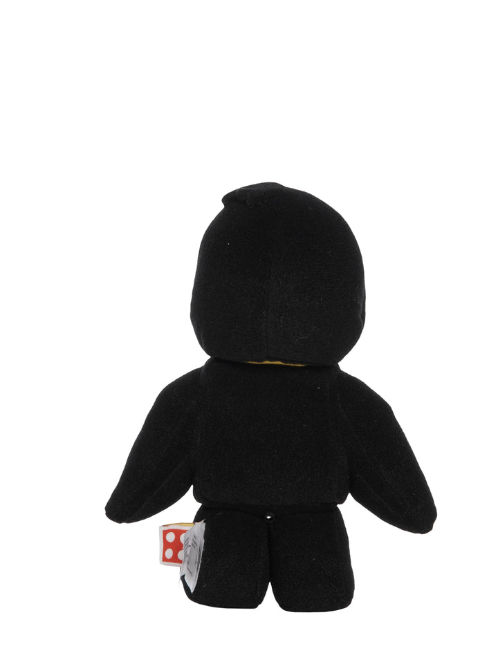Black penguin costume plush shown from the back with solid black body and flipper style arms.