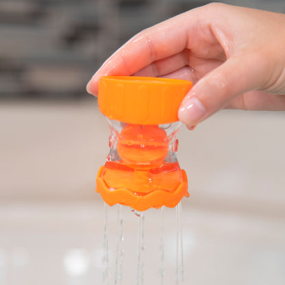 colorful bath toy set with suction cup toy and spinners