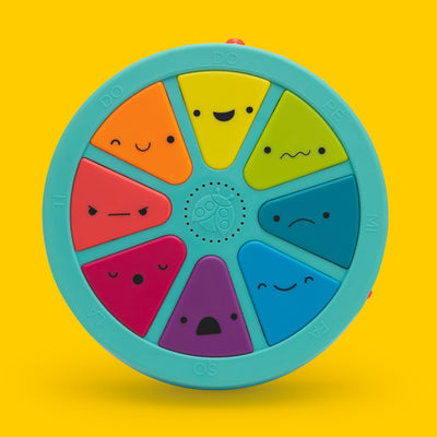Palette of personalities toy on a yellow background