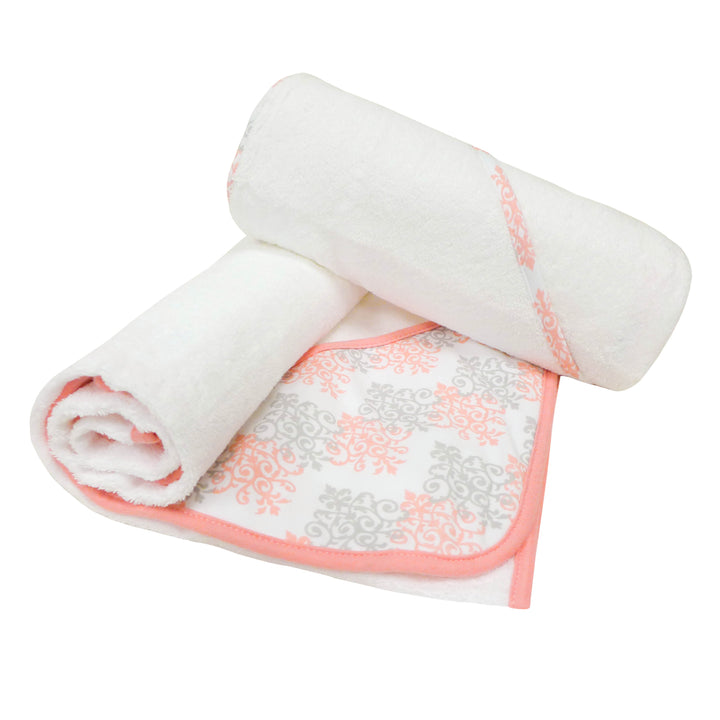 Baby Treasures¬Æ Baby Hooded Towel Set - Pink Trim 2 pack