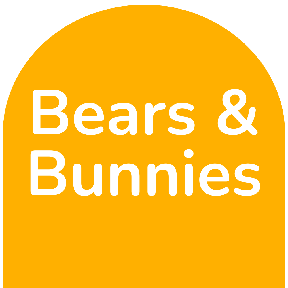 Bears and Bunnies on an orange background