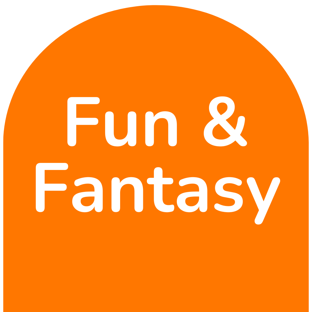 fun and fantasy on an orange background