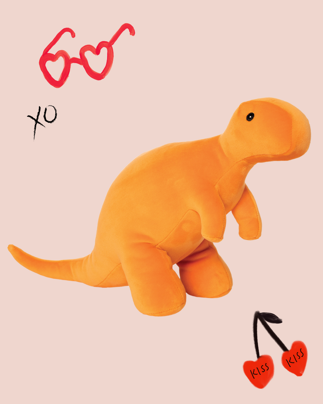 Orange stuffed animal t-rex