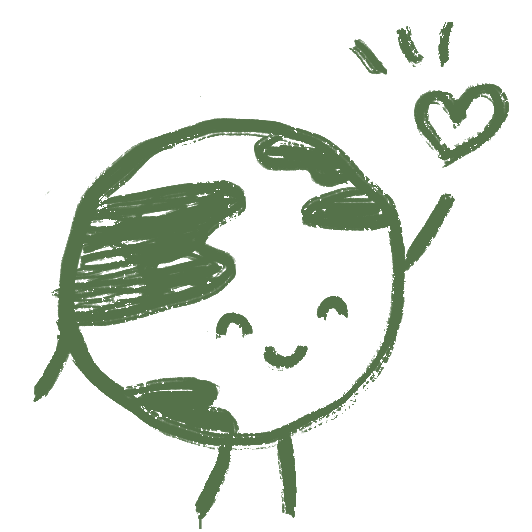 animated earth holding a heart and dancing