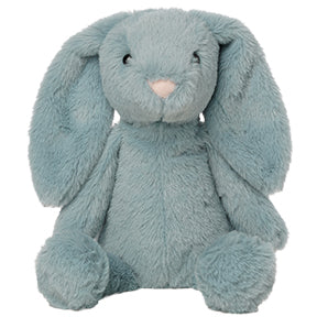 Plush blue colored bunny stuffed animal