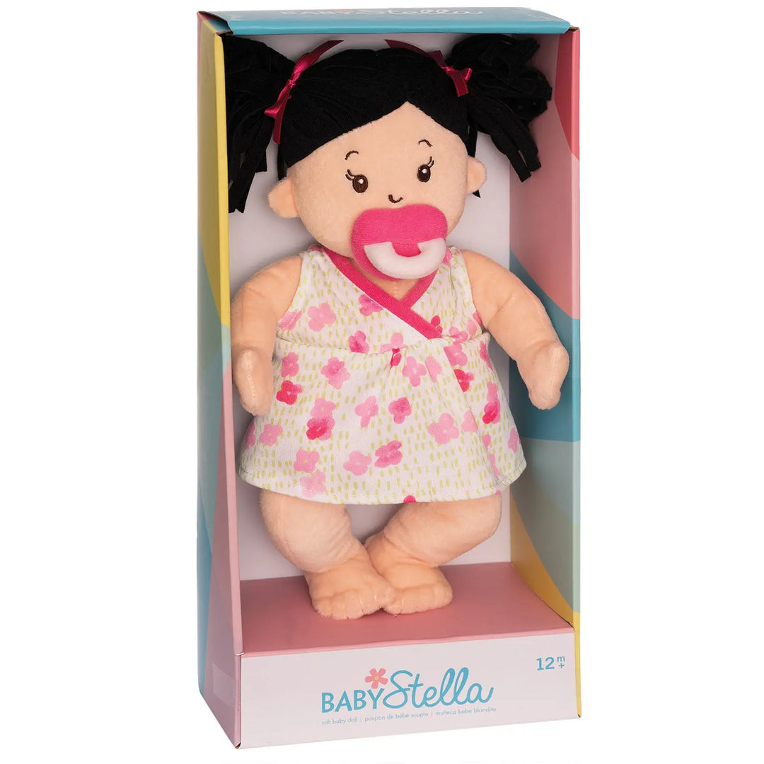 Baby Stella Peach Doll with Black Hair - Baby Stella - Manhattan Toy