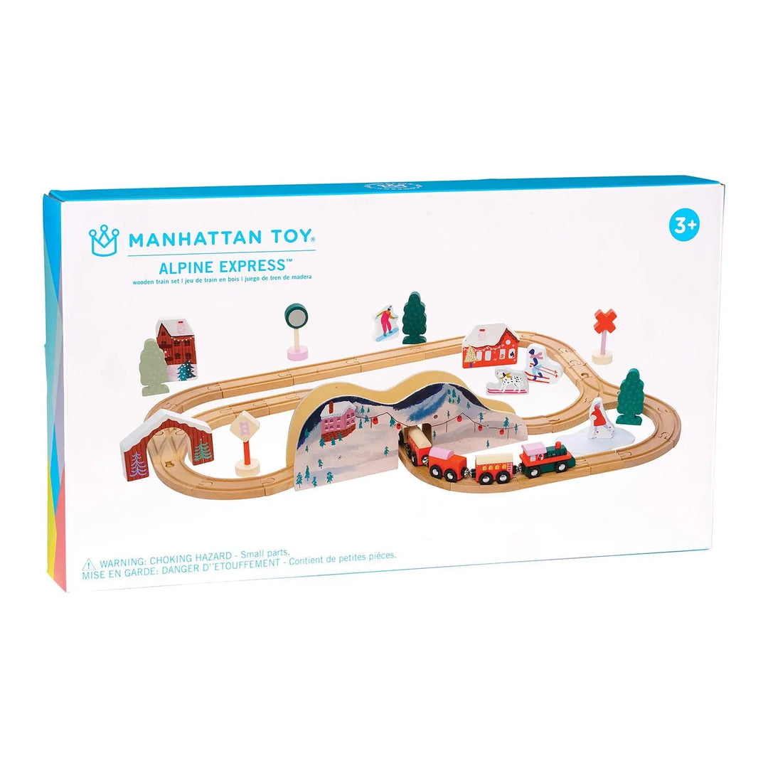 Alpine Express Wooden Toy Train Set - Wood Toys - Manhattan Toy