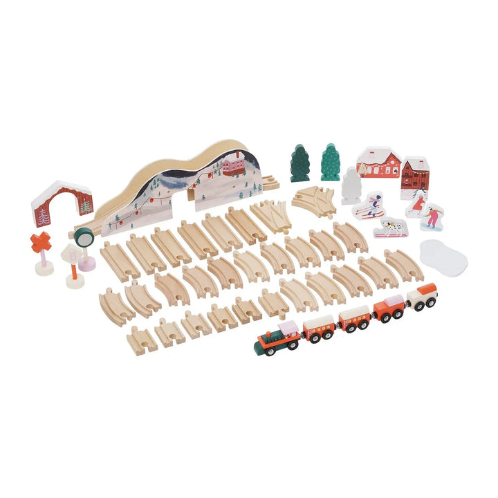 Alpine Express Wooden Toy Train Set - Wood Toys - Manhattan Toy