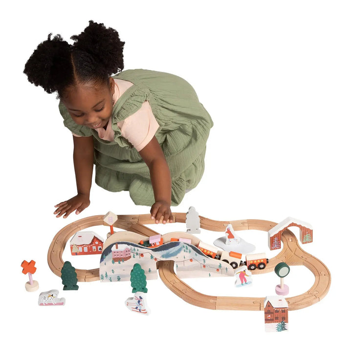 Alpine Express Wooden Toy Train Set - Wood Toys - Manhattan Toy