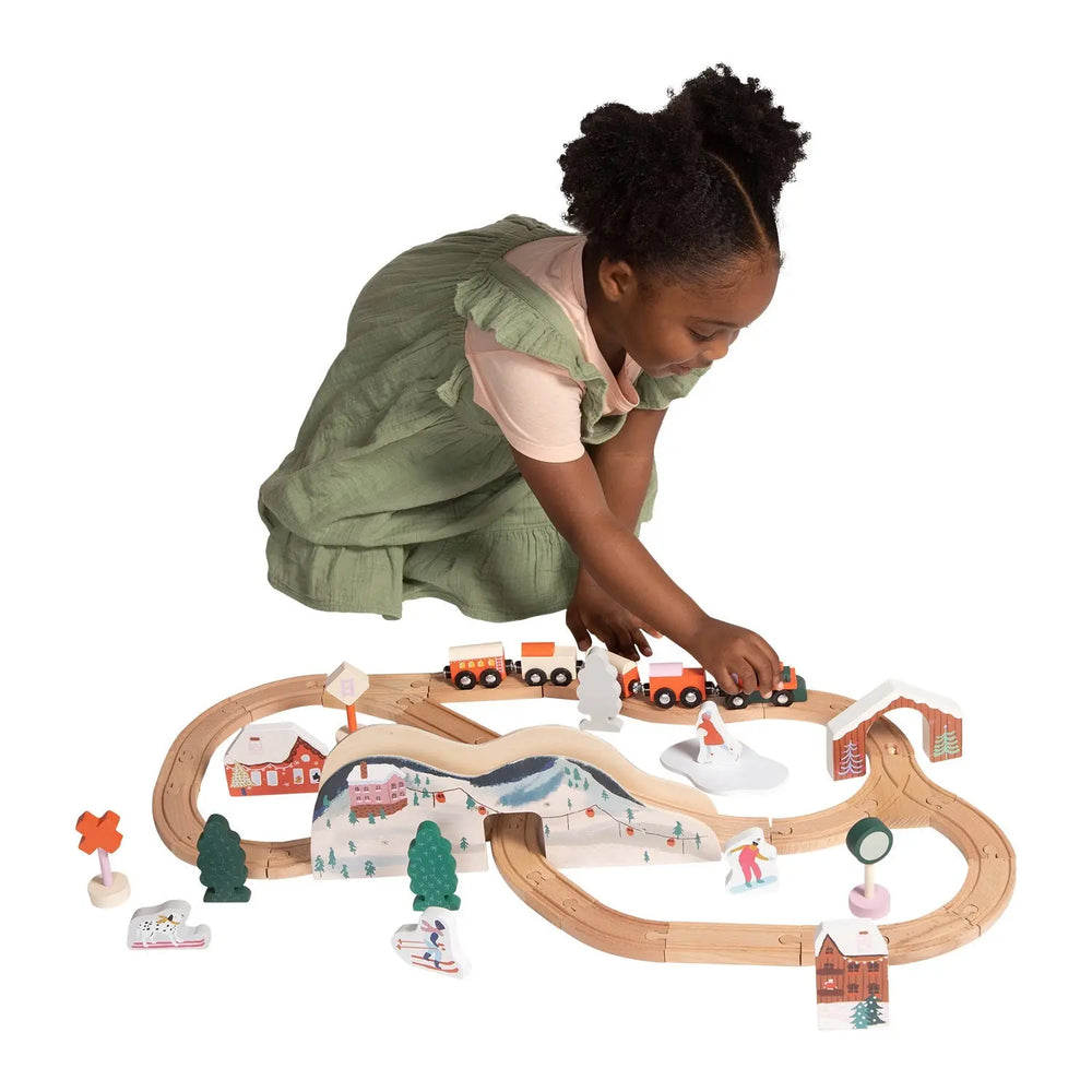 Alpine Express Wooden Toy Train Set - Wood Toys - Manhattan Toy