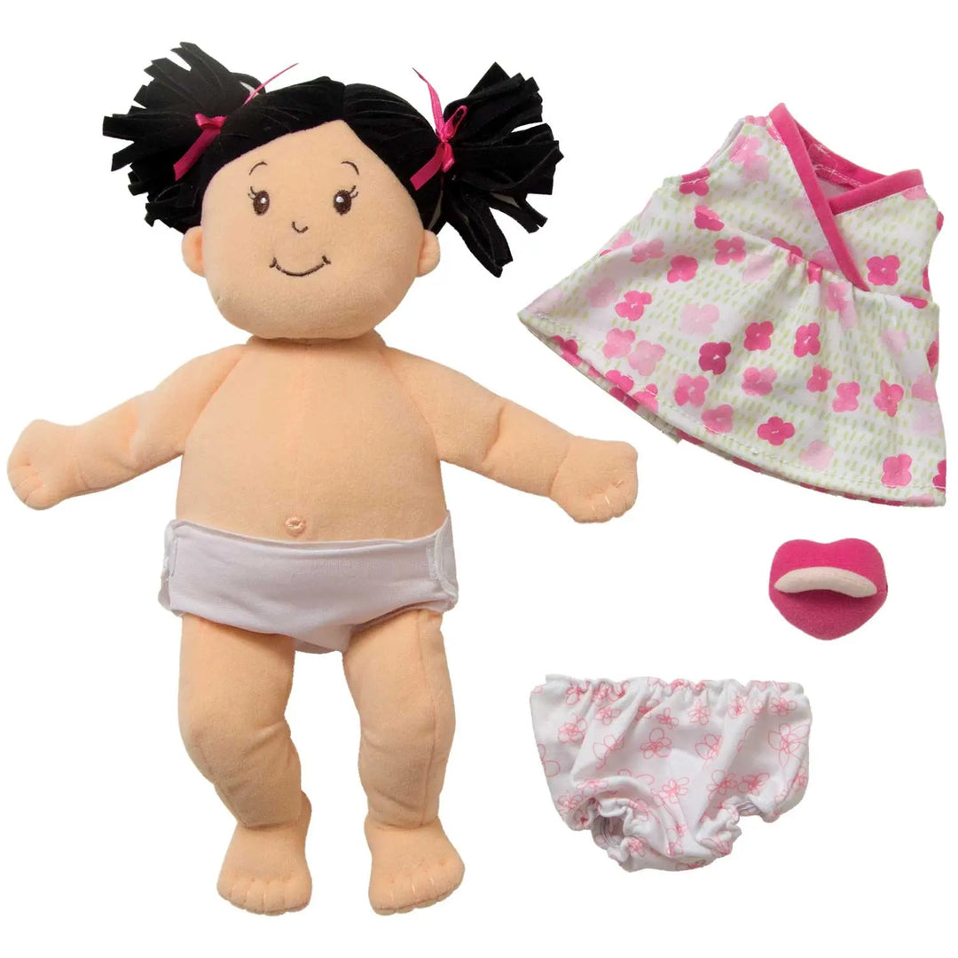 Baby Stella Peach Doll with Black Hair - Baby Stella - Manhattan Toy