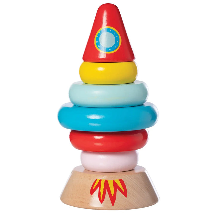 Magnetic Wood Stacker Rocket - Wood Toys - Manhattan Toy
